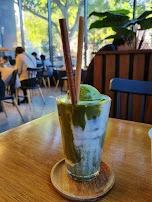 Matcha Latte with Ice Cream